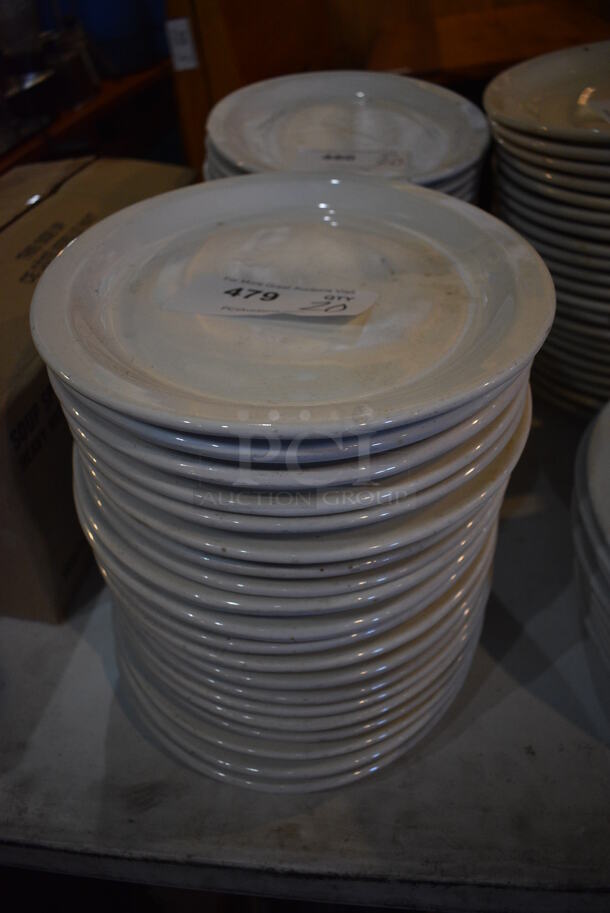 20 White Ceramic Oval Plates. 13x10.5x1. 20 Times Your Bid!