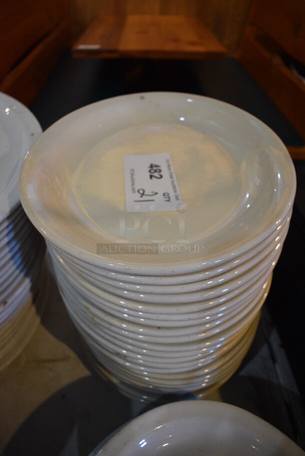 21 White Ceramic Oval Plates. 13x10.5x1. 21 Times Your Bid!