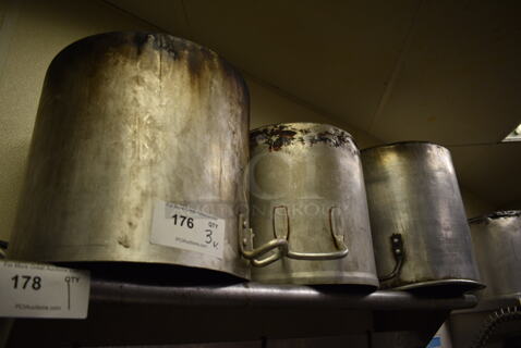 3 Various Metal Stock Pots. Includes 17x15x13. 3 Times Your Bid!