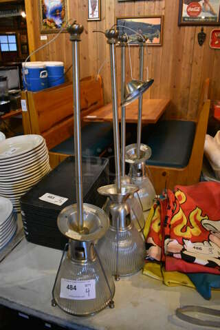 4 Metal Ceiling Lights. 7x7x29. 4 Times Your Bid!