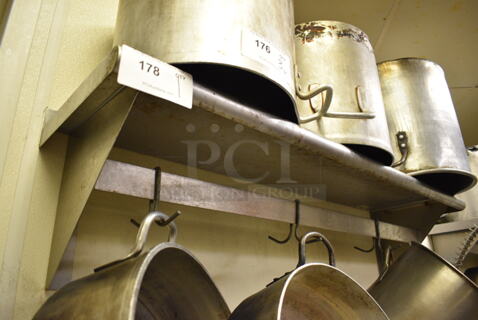 Stainless Steel Commercial Wall Mount Shelf. BUYER MUST REMOVE. 48x12x12