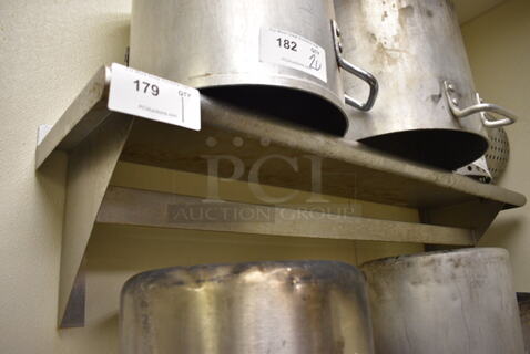 Stainless Steel Commercial Wall Mount Shelf. BUYER MUST REMOVE. 48x12x12