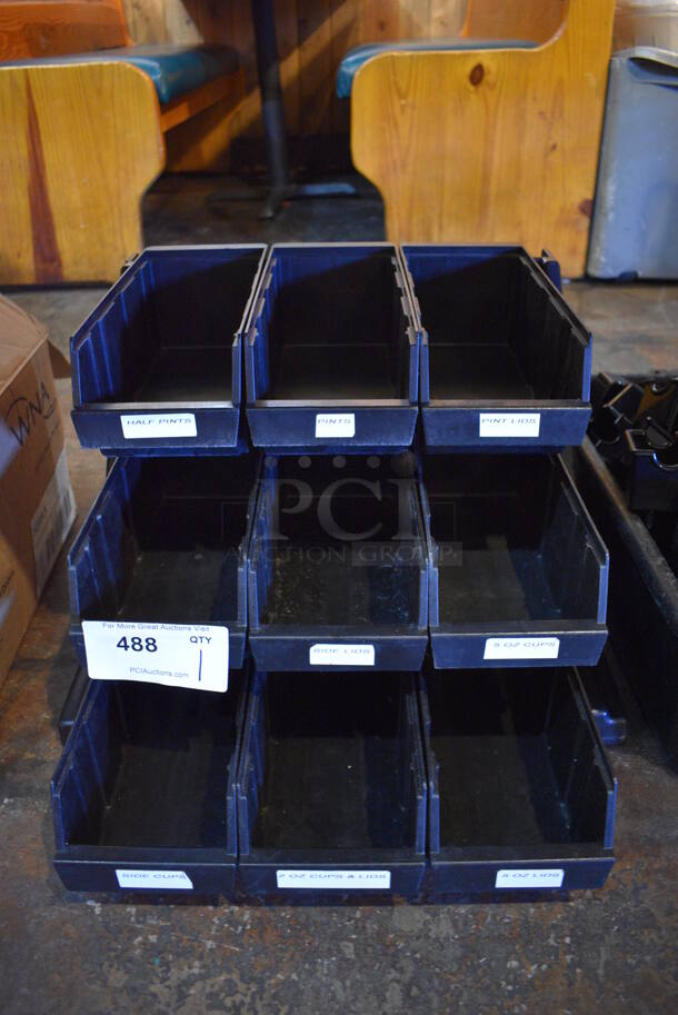 Black Countertop 9 Compartment Holder. 18x22x15