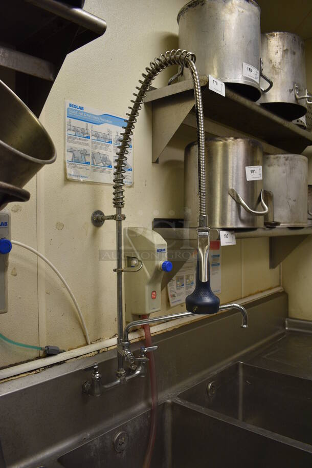Stainless Steel Commercial 3 Bay Sink w/ Dual Drainboards, Faucet and Handles. BUYER MUST REMOVE. 120x35x43. Bays 20x28x14. Drainboards 27x31x2 - Image 3 of 5