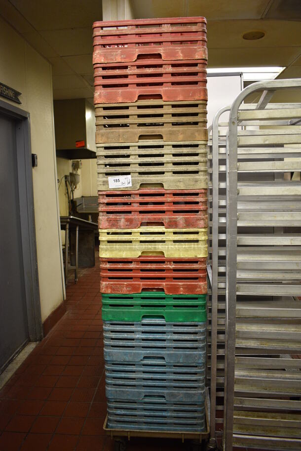 ALL ONE MONEY! Lot of 11 Dish Caddies on Dish Caddy Dolly. 19.5x19.5x7, 21x21x9 - Image 1 of 4