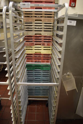 Metal Commercial Pan Transport Rack on Commercial Casters. 20.5x26x70