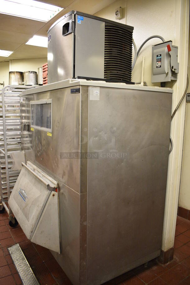 BEAUTIFUL! Manitowoc Model IYT0620A-161 Stainless Steel Commercial Air Cooled Ice Machine Head on Kloppenberg Model 1665-SS Stainless Steel Commercial Ice Bin. 115 Volts, 1 Phase. BUYER MUST REMOVE. 60x44x90. Unit Was Working When Restaurant Closed! - Image 7 of 8