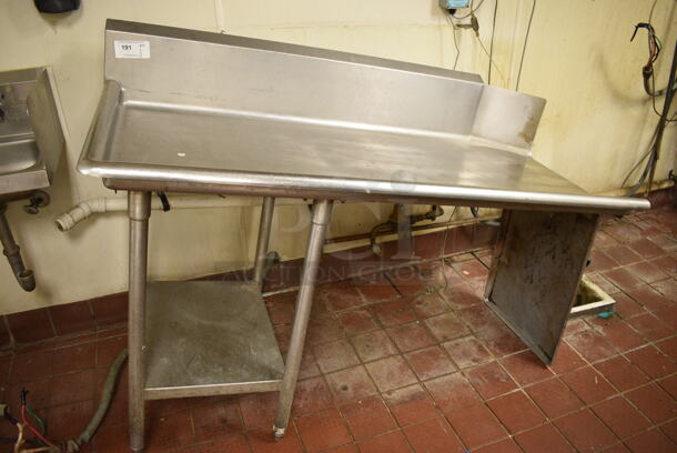 Stainless Steel Commercial Left Side Clean Side Dishwasher Table w/ Undershelf. 60x30x45