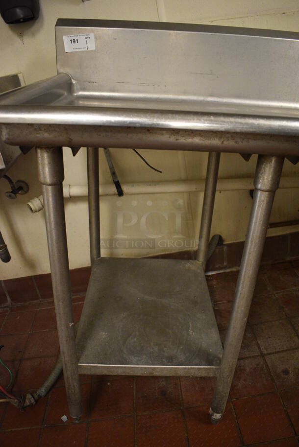 Stainless Steel Commercial Left Side Clean Side Dishwasher Table w/ Undershelf. 60x30x45 - Image 3 of 4