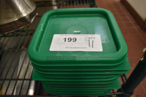 11 Green Poly Lids. 7x7x0.5. 11 Times Your Bid!
