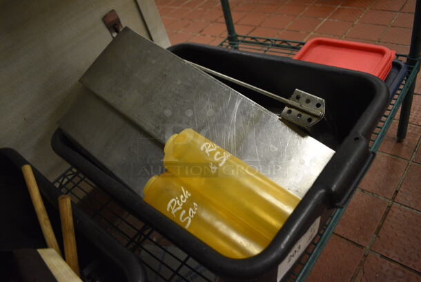 ALL ONE MONEY! Lot of Various Items Including Metal Pieces and Poly Condiment Bottles in Black Poly Bus Bin! - Image 2 of 3