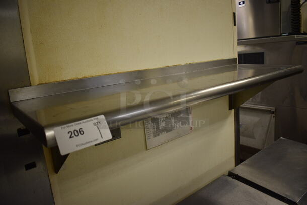 Stainless Steel Wall Mount Shelving Unit. BUYER MUST REMOVE. 48x15x12 - Image 1 of 2