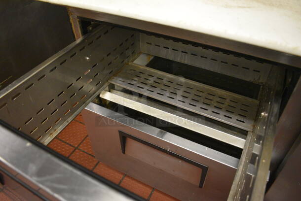 GREAT! True Model TPP-60D-2 Stainless Steel Commercial Pizza Prep Table w/ 2 Drawers and Door on Commercial Casters. 115 Volts, 1 Phase. 60x33x42. Unit Was Working When Restaurant Closed! - Image 7 of 8