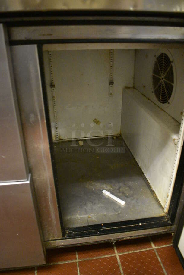 GREAT! True Model TPP-60D-2 Stainless Steel Commercial Pizza Prep Table w/ 2 Drawers and Door on Commercial Casters. 115 Volts, 1 Phase. 60x33x42. Unit Was Working When Restaurant Closed! - Image 8 of 8