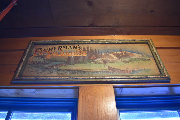 Fisherman's Paradise Sign. BUYER MUST REMOVE. 35x1x15