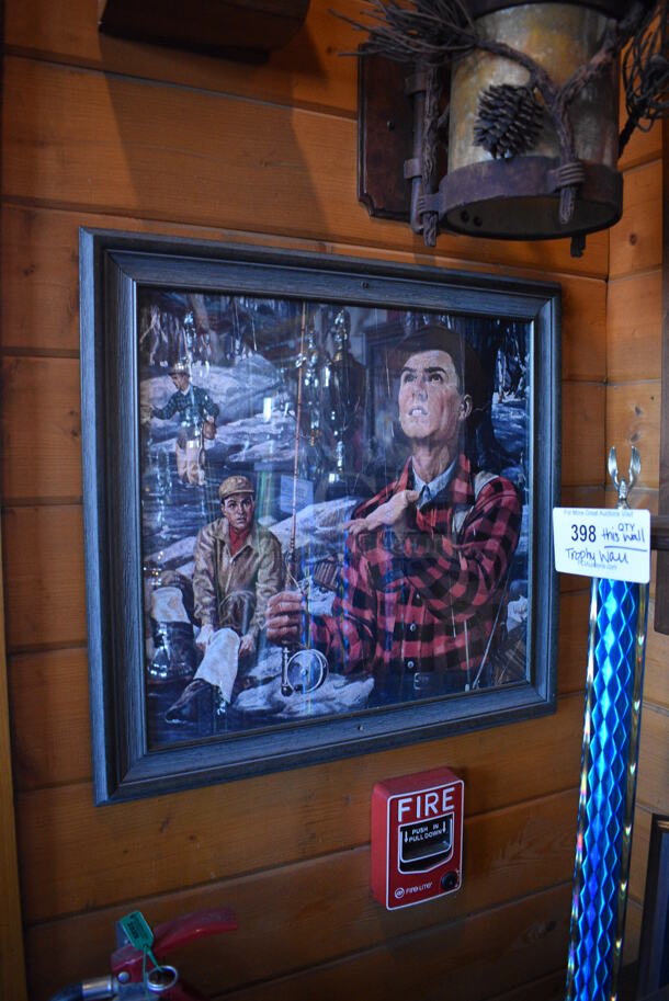 ALL ONE MONEY! Lot of Wall Decorations Including Canoe Picture, Antlers, River Picture and Shelf w/ Knickknacks. BUYER MUST REMOVE - Image 7 of 8