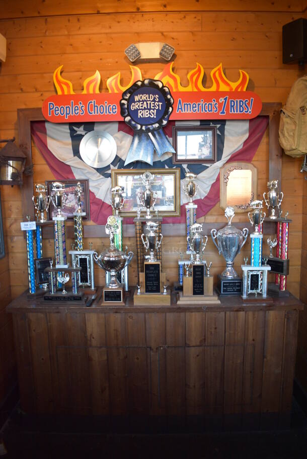 ALL ONE MONEY! Lot of Decorations Including Trophies. BUYER MUST REMOVE - Image 1 of 5
