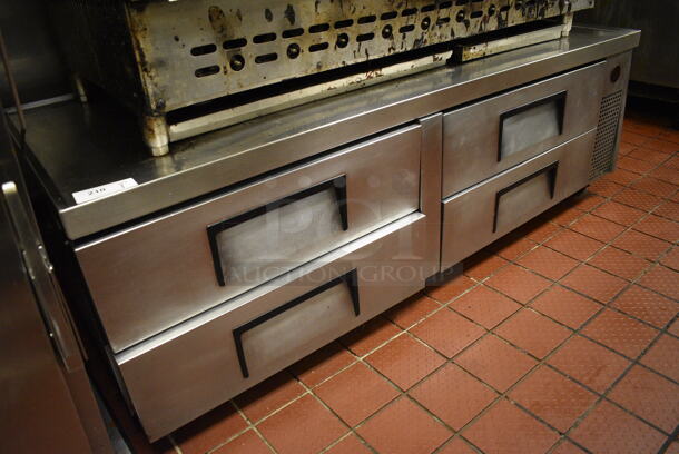 WOW! 2006 True Model TRCB-72 Stainless Steel Commercial 4 Drawer Chef Base on Commercial Casters. 115 Volts, 1 Phase. 72x32x25. Unit Was Working When Restaurant Closed! - Image 1 of 4