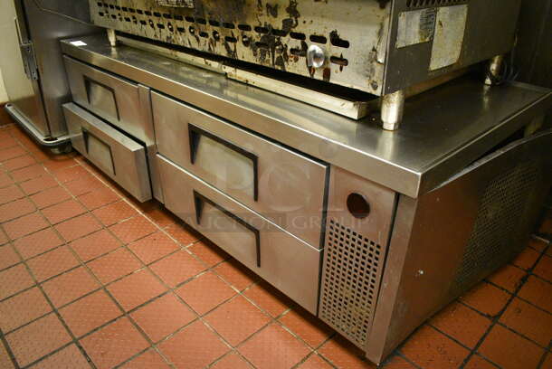 WOW! 2006 True Model TRCB-72 Stainless Steel Commercial 4 Drawer Chef Base on Commercial Casters. 115 Volts, 1 Phase. 72x32x25. Unit Was Working When Restaurant Closed! - Image 2 of 4