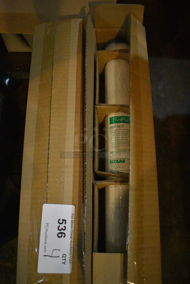 4 BRAND NEW IN BOX! Ecolab Carbon Block Water Filtration Cartridges. 3x3x20. 4 Times Your Bid!