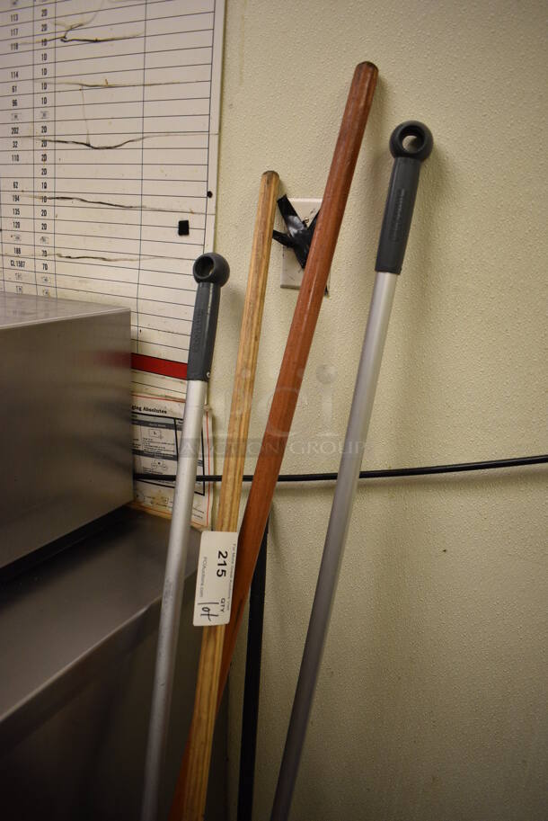 ALL ONE MONEY! Lot of Various Cleaning Supplies; Dustpan, Squeegee and 2 Brooms! Includes 64" - Image 3 of 3