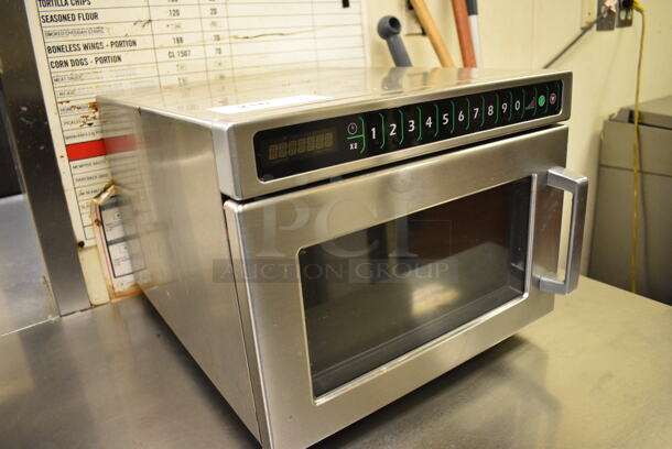 NICE! Stainless Steel Commercial Countertop Microwave Oven. 16.5x21.5x13.5. Unit Was Working When Restaurant Closed! - Image 3 of 6