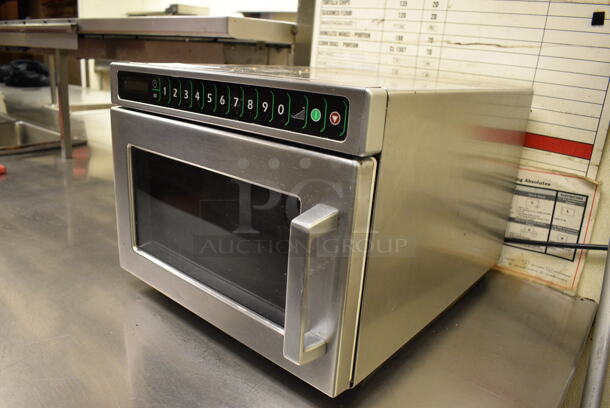 NICE! Stainless Steel Commercial Countertop Microwave Oven. 16.5x21.5x13.5. Unit Was Working When Restaurant Closed! - Image 4 of 6