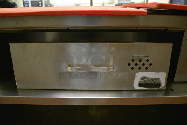 AMAZING! Stainless Steel Commercial Work Station w/ 4 Steam Well Bays, 2 Warming Drawers, 2 Cold Wells and Undershelves. BUYER MUST REMOVE. 283x72x53. Unit Was Working When Restaurant Closed! - Image 4 of 11