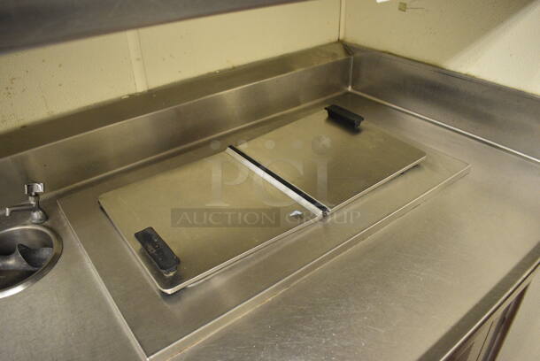 AMAZING! Stainless Steel Commercial Work Station w/ 4 Steam Well Bays, 2 Warming Drawers, 2 Cold Wells and Undershelves. BUYER MUST REMOVE. 283x72x53. Unit Was Working When Restaurant Closed! - Image 10 of 11