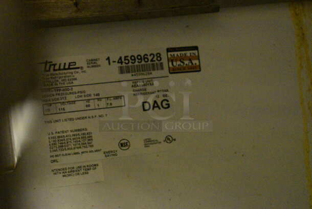 GREAT! 2006 True Model TPP-60D-2 Stainless Steel Commercial Pizza Prep Table w/ 2 Drawers and Door on Commercial Casters. 115 Volts, 1 Phase. 60x33x42. Unit Was Working When Restaurant Closed! - Image 7 of 7