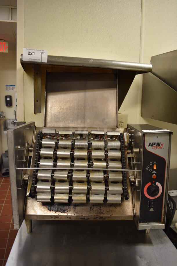 NICE! APW Wyott Stainless Steel Commercial Countertop Electric Powered Bun Toaster. 24.5x13x30. Unit Was Working When Restaurant Closed!