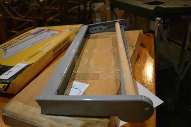 BRAND NEW IN BOX! Gray Metal Butcher Block Paper Roll Holder. 20x9x2.5 - Image 2 of 3