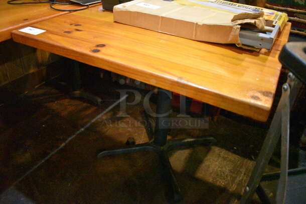 Wooden Tabletop on Black Metal Table Base. 36x36x30 - Image 2 of 2