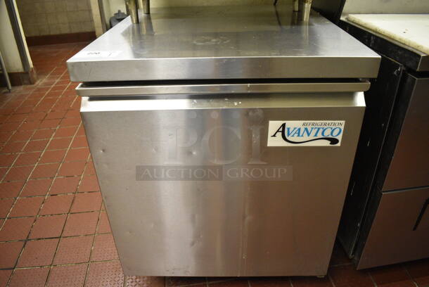 NICE! Avantco Stainless Steel Commercial Single Door Undercounter Cooler on Commercial Casters. 115 Volts, 1 Phase. 27x29.5x35.5. Unit Was Working When Restaurant Closed! - Image 1 of 5