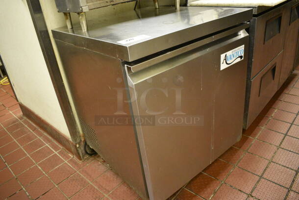 NICE! Avantco Stainless Steel Commercial Single Door Undercounter Cooler on Commercial Casters. 115 Volts, 1 Phase. 27x29.5x35.5. Unit Was Working When Restaurant Closed! - Image 2 of 5