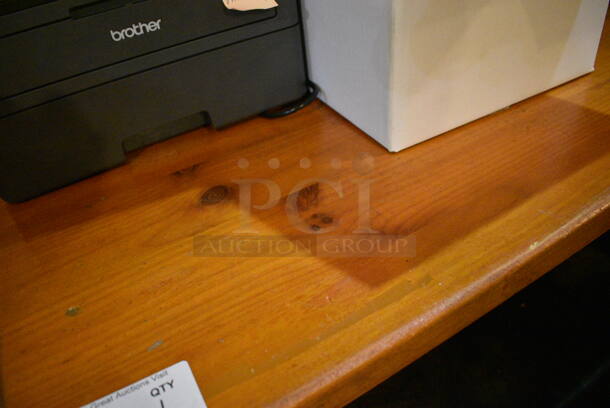 Wooden Tabletop on 2 Black Straight Leg Metal Table Base. 66x30x30 - Image 3 of 3