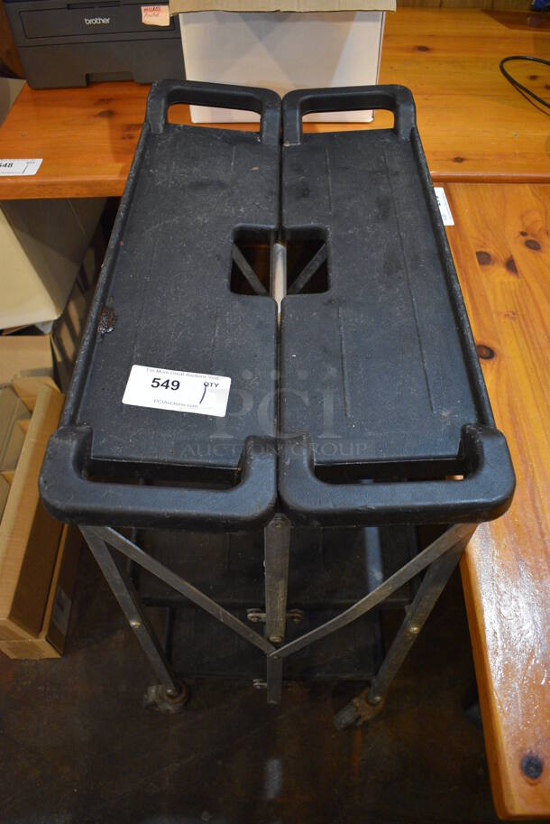 Black Poly Cart w/ Push Handle on Commercial Casters. 29x16x36 - Image 3 of 3