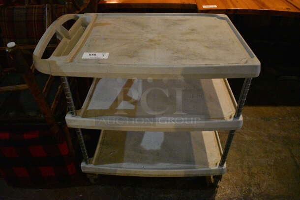 Tan Poly Cart w/ Push Handle on Commercial Casters. 36x24x36 - Image 1 of 3