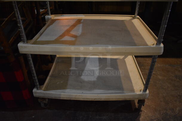 Tan Poly Cart w/ Push Handle on Commercial Casters. 36x24x36 - Image 3 of 3