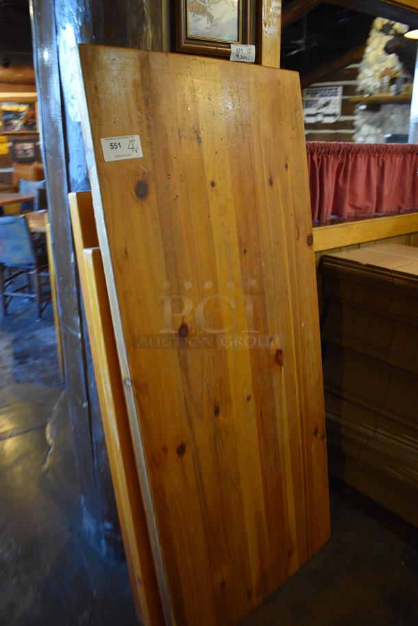 4 Various Wooden Tabletops. 66x30x1.5, 53x30x1.5, 48x30x1.5. 4 Times Your Bid! - Image 2 of 3