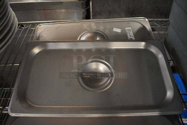 4 BRAND NEW! Metal 1/3 Size Drop In Bin Lids. 4 Times Your Bid!