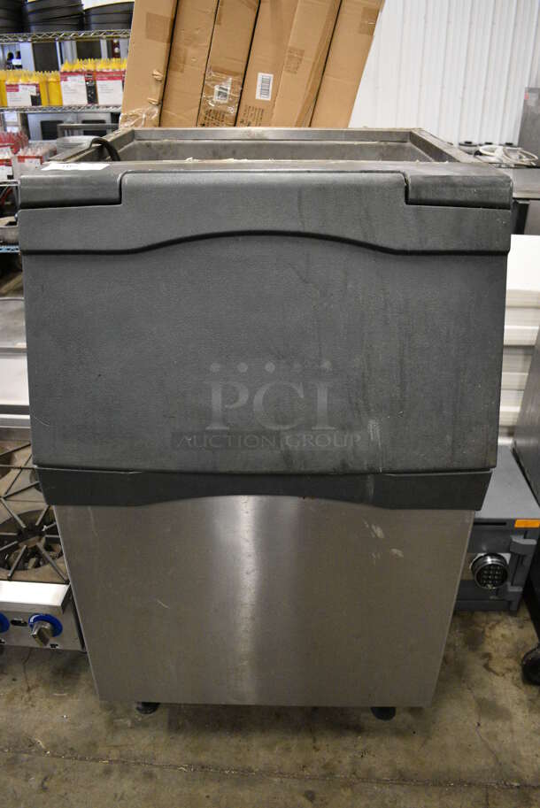 Scotsman Model B530S Stainless Steel Commercial 420 Pound Capacity Ice Bin w/ Poly Flap Lid. 30.5x34x50