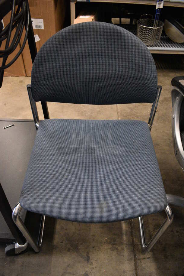 2 Blue Chairs on Chrome Finish Frame. 19x18x31. 2 Times Your Bid! - Image 1 of 3