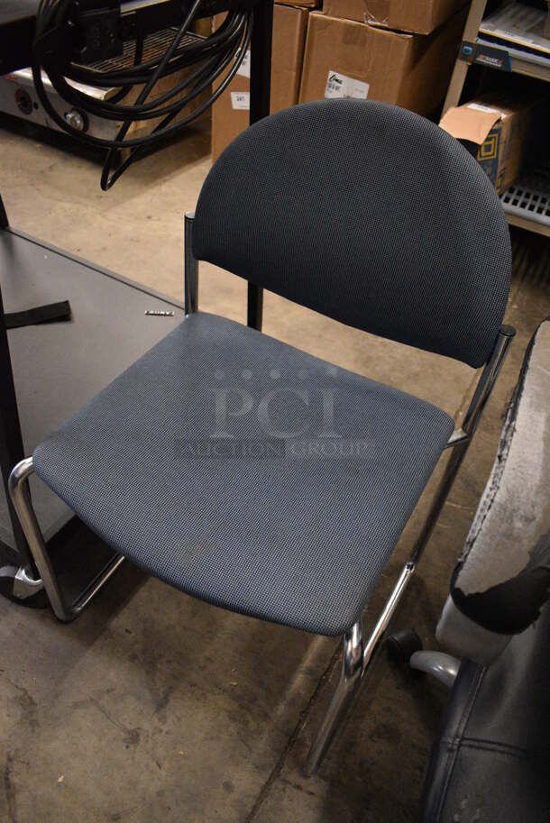 2 Blue Chairs on Chrome Finish Frame. 19x18x31. 2 Times Your Bid! - Image 2 of 3
