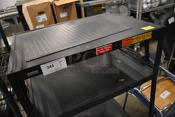 Black Metal 3 Tier AV Cart on Commercial Casters. 32x27x48 - Image 2 of 3