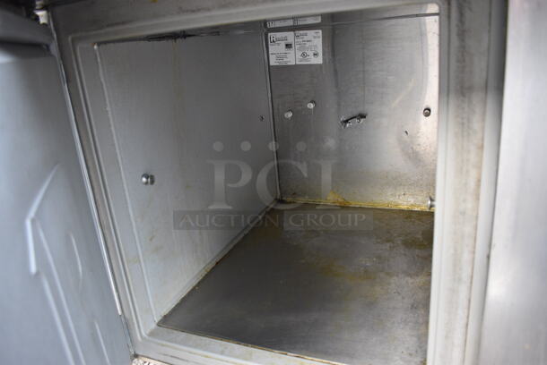 WOW! 2009 Randell Model PH120E3 Stainless Steel Commercial Prep Table Bain Marie Mega Top w/ 3 Lids and 4 Doors. 115 Volts, 1 Phase. 120x40x54.5. Tested and Does Not Power On - Image 9 of 10