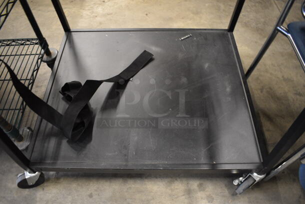 Black Metal 3 Tier AV Cart on Commercial Casters. 32x27x48 - Image 3 of 3