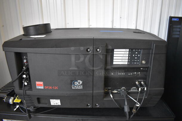 MARVELOUS! 2012 Barco Model DP2K-12C Commercial Countertop DLP Cinema Projector on Cabinet w/ Film-Tech FT21 Automation Cinema System, 4 Dolby CP750 Digital Cinema Processors, DCM Powercom, TV Monitor and Tripp Lite Surge Protector. 200-240 Volts. 26x38x22, 24x53x38 - Image 2 of 11