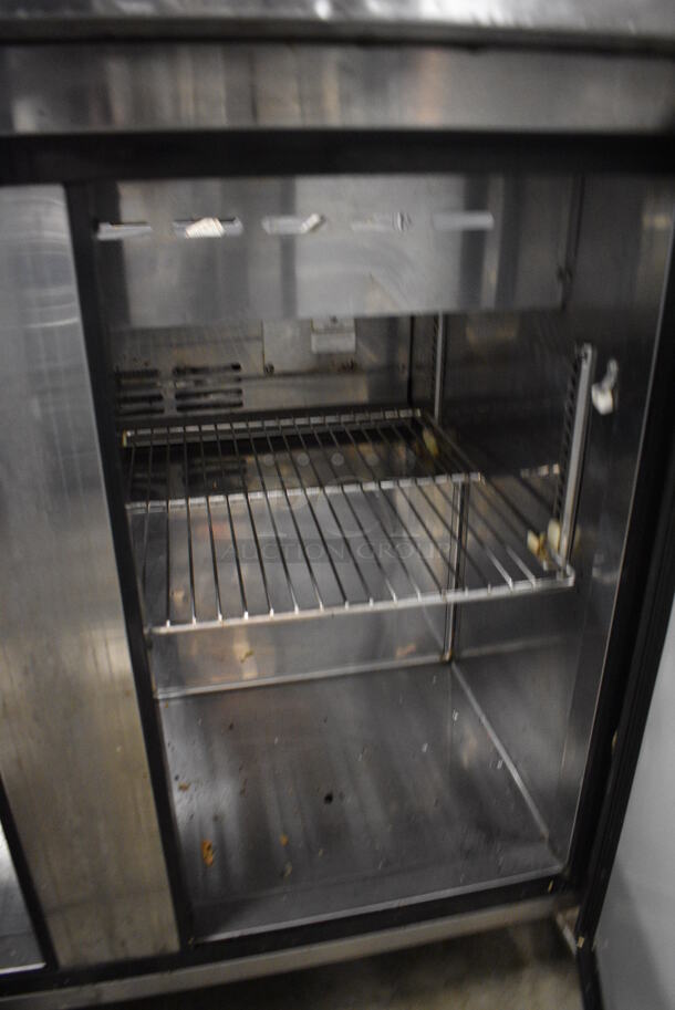 GREAT! Turbo Air Model TST-36SD Stainless Steel Commercial Prep Table w/ 2 Lower Doors on Commercial Casters. 115 Volts, 1 Phase. 36.5x30x36. Tested and Working! - Image 5 of 6