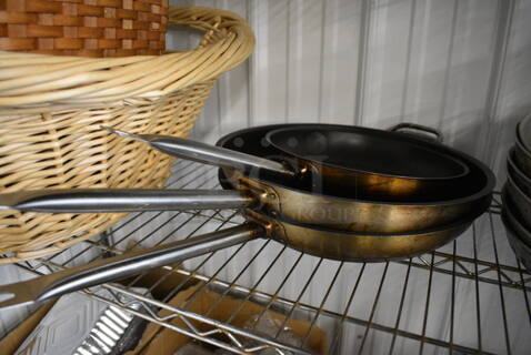 3 Various Metal Skillets. 21x11.5x2.5, 27x15x2.5. 3 Times Your Bid!